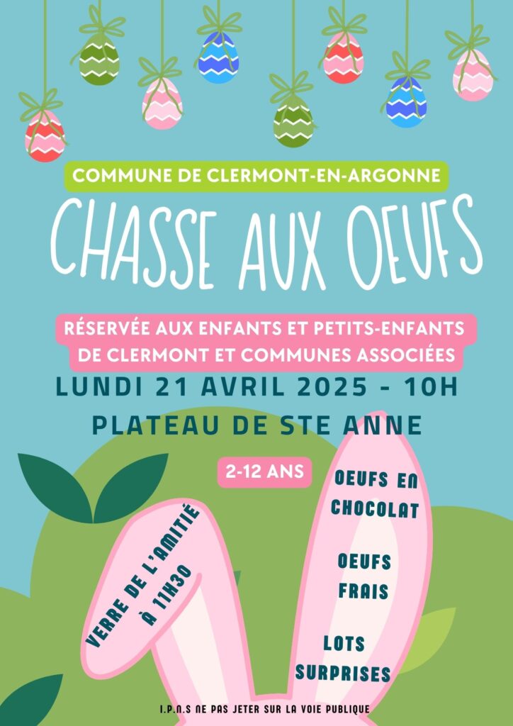 Affiche Chasse aux oeufs Pâques 2025