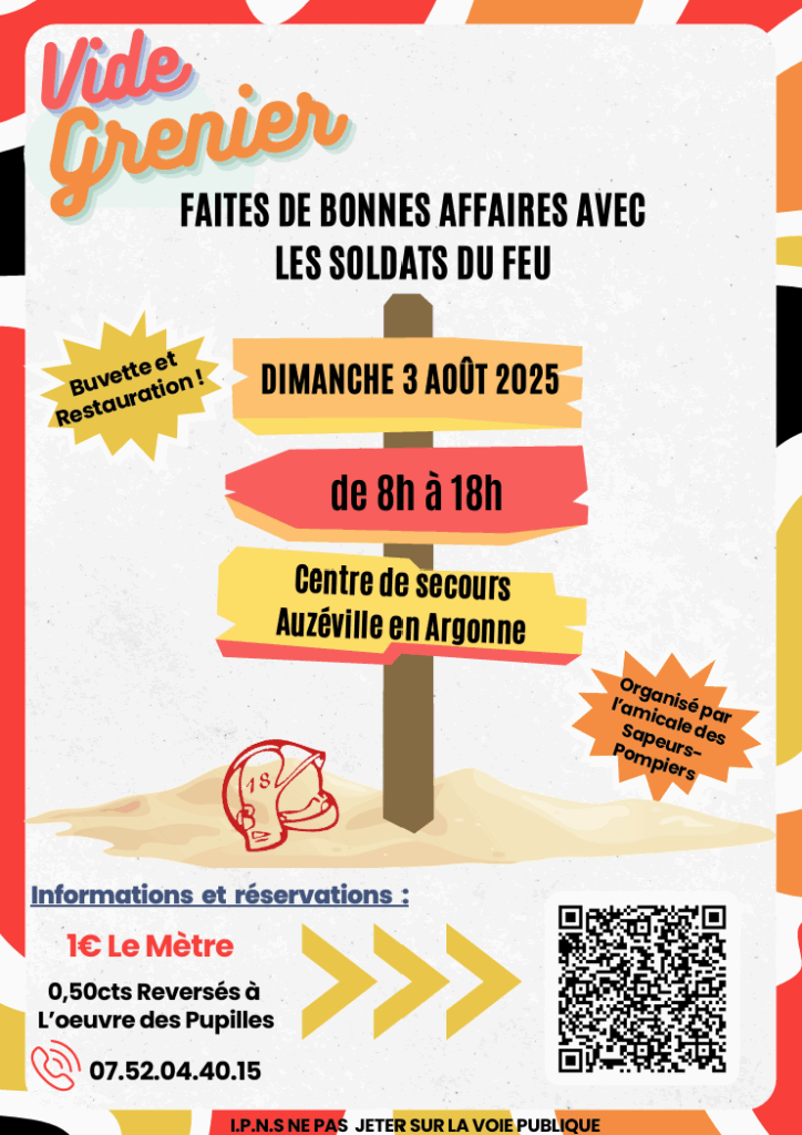 Affiche brocante pompiers 2025