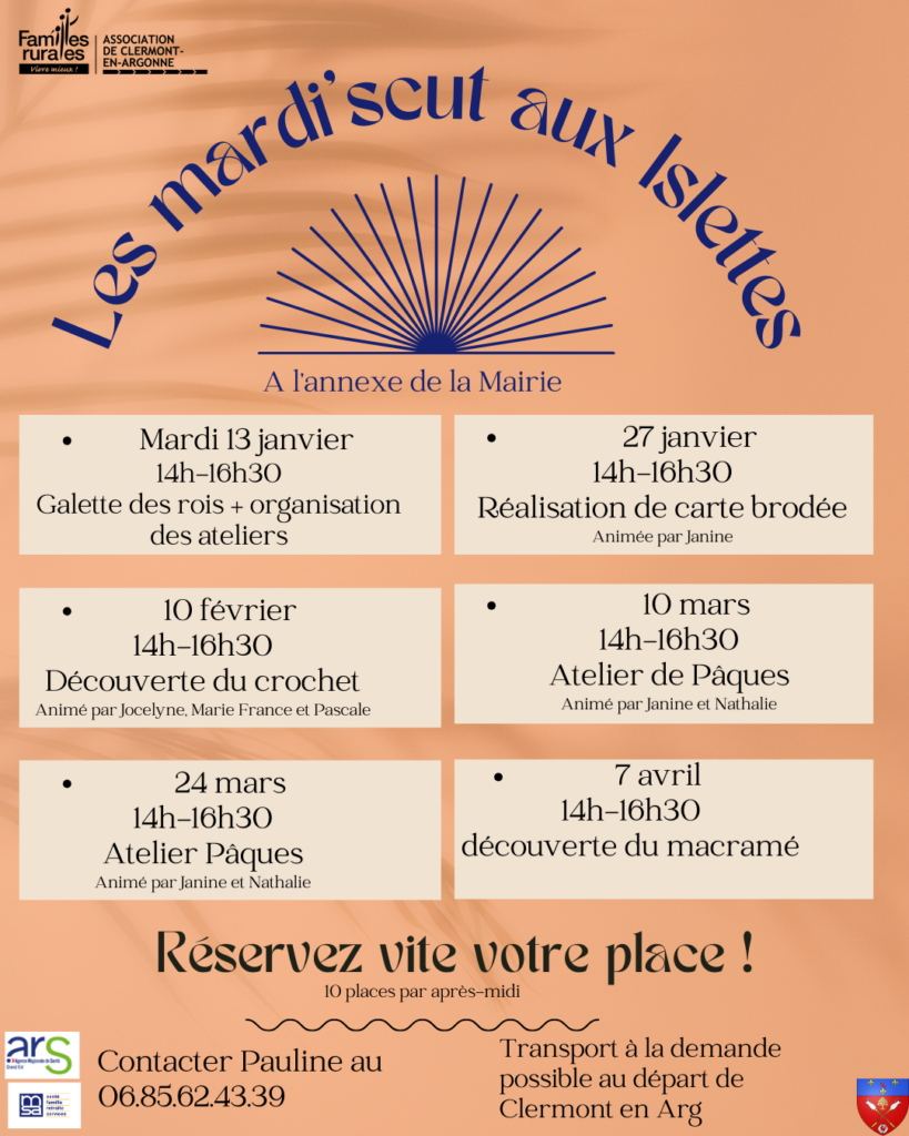 Programme mardi-scut 1er trimestre 2026